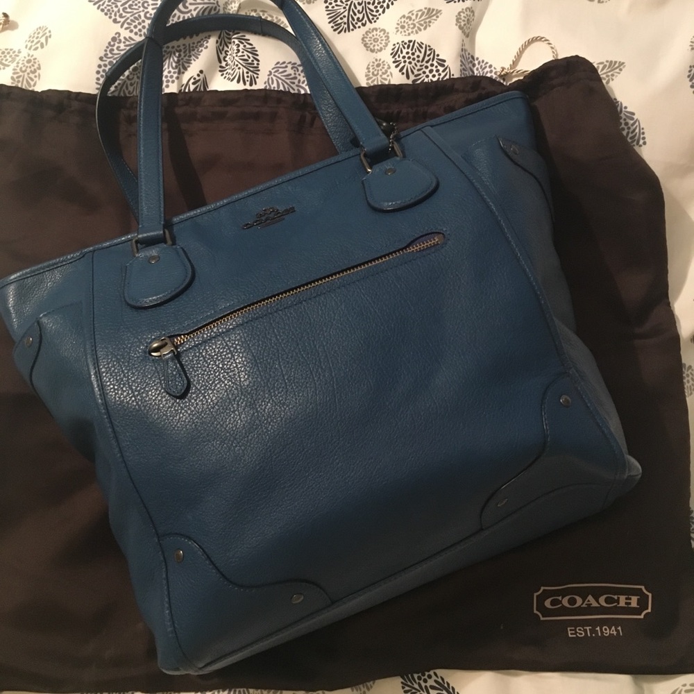 Coach blue tote